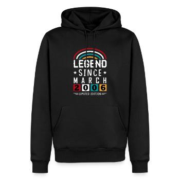 2006 Legend Since Birthday Gift March - Sweat à capuche Premium bio Homme - noir - Devant - Nico (187cm)