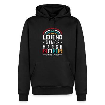 2035 Légende depuis la marche cadeau d’anniversaire - Sweat à capuche Premium bio Homme - noir - Devant - Nico (187cm)