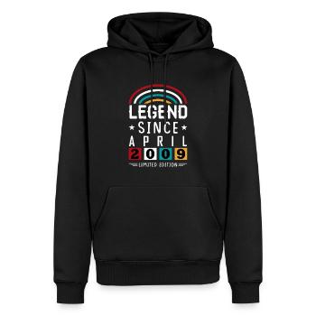 2009 Légende depuis cadeau d’anniversaire avril - Sweat à capuche Premium bio Homme - noir - Devant - Nico (187cm)