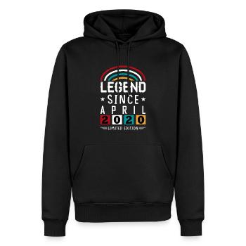 Légende 2020 depuis cadeau d’anniversaire avril - Sweat à capuche Premium bio Homme - noir - Devant - Nico (187cm)
