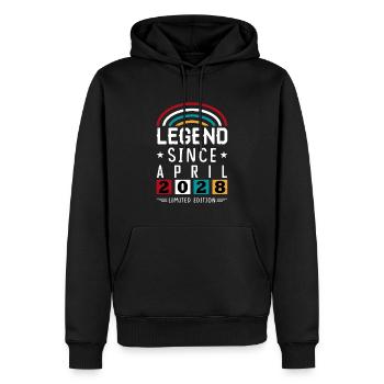 2028 Legend Since Geburtstag Geschenk April - Männer Premium Bio Hoodie - Schwarz - Vorne - Nico (187cm)