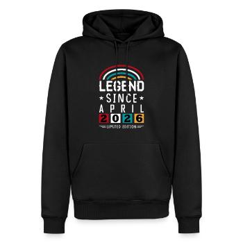 2026 Legend Since Geburtstag Geschenk April - Männer Premium Bio Hoodie - Schwarz - Vorne - Nico (187cm)