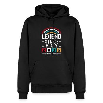 2035 Légende depuis le cadeau d’anniversaire Mai - Sweat à capuche Premium bio Homme - noir - Devant - Nico (187cm)