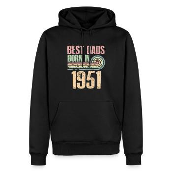 Die Besten Väter Sind 1951 Geboren, 72 Jahre Alt, - Männer Premium Bio Hoodie - Schwarz - Vorne - Nico (187cm)