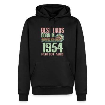 Die Besten Väter Sind 1954 Geboren, 69 Jahre Alt, - Männer Premium Bio Hoodie - Schwarz - Vorne - Nico (187cm)