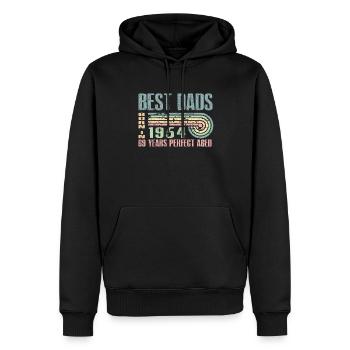 Die Besten Väter Sind 1954 Geboren, 69 Jahre Alt, - Männer Premium Bio Hoodie - Schwarz - Vorne - Nico (187cm)