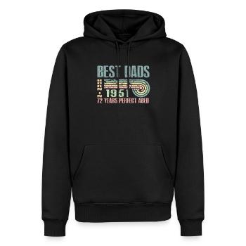 Die Besten Väter Sind 1951 Geboren, 72 Jahre Alt, - Männer Premium Bio Hoodie - Schwarz - Vorne - Nico (187cm)