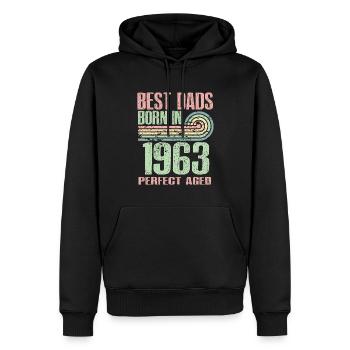 The best fathers were born in 1963, 60 years old, - Men’s Premium Organic Hoodie - black - Front - Nico (187cm)