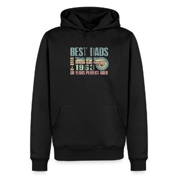 The best fathers were born in 1963, 60 years old, - Men’s Premium Organic Hoodie - black - Front - Nico (187cm)