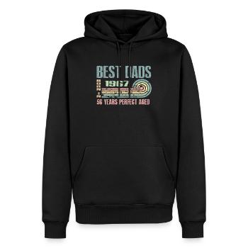 The best fathers were born in 1967, 56 years old, - Men’s Premium Organic Hoodie - black - Front - Nico (187cm)