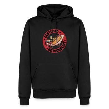 Cool Hot Dog Design pour hommes Femmes Garçons Saucisse - Sweat à capuche Premium bio Homme - noir - Devant - Nico (187cm)