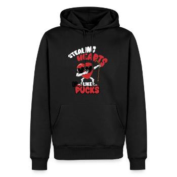 Stealing hearts like Pucks Funny Kids Boys - Men’s Premium Organic Hoodie - black - Front - Nico (187cm)
