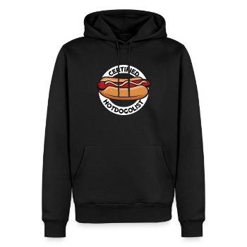 Conception de hot-dog cool pour hommes, femmes, garçons - Sweat à capuche Premium bio Homme - noir - Devant - Nico (187cm)