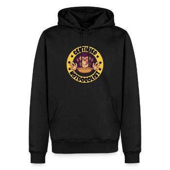 Cool Hot Dog Design pour hommes Femmes Garçons Saucisse - Sweat à capuche Premium bio Homme - noir - Devant - Nico (187cm)
