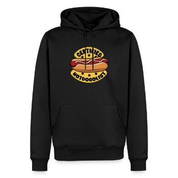 Cool Hot Dog Design for Men Women Boys Sausage - Men’s Premium Organic Hoodie - black - Front - Nico (187cm)
