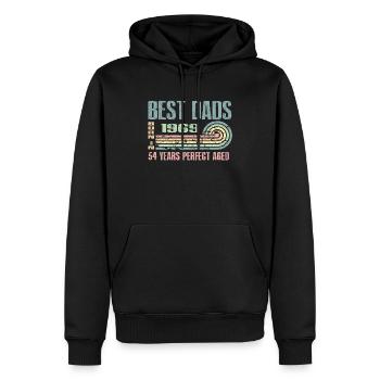 Die Besten Väter Sind 1969 Geboren, 54 Jahre Alt, - Männer Premium Bio Hoodie - Schwarz - Vorne - Nico (187cm)