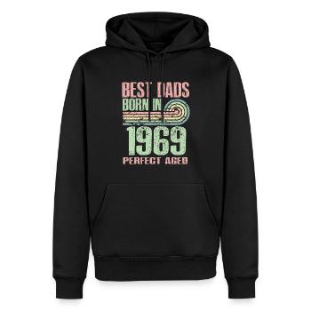 Die Besten Väter Sind 1969 Geboren, 54 Jahre Alt, - Männer Premium Bio Hoodie - Schwarz - Vorne - Nico (187cm)