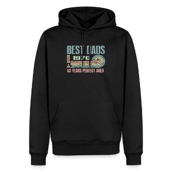 Die Besten Väter Sind 1970 Geboren, 53 Jahre Alt, - Männer Premium Bio Hoodie - Schwarz - Vorne - Nico (187cm)