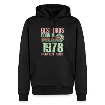 Die Besten Väter Sind 1978 Geboren, 45 Jahre Alt, - Männer Premium Bio Hoodie - Schwarz - Vorne - Nico (187cm)