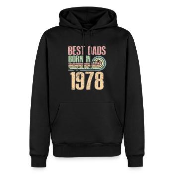 Die Besten Väter Sind 1978 Geboren, 45 Jahre Alt, - Männer Premium Bio Hoodie - Schwarz - Vorne - Nico (187cm)