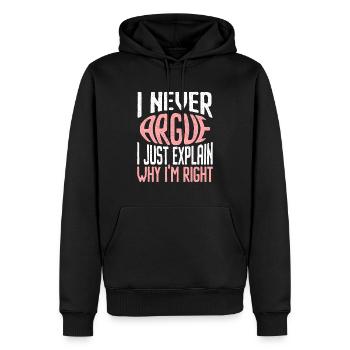 I'm not arguing, I'm just explaining why - Men’s Premium Organic Hoodie - black - Front - Nico (187cm)