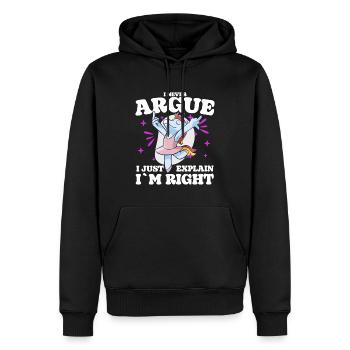 Je ne discute pas, j’explique simplement pourquoi - Sweat à capuche Premium bio Homme - noir - Devant - Nico (187cm)