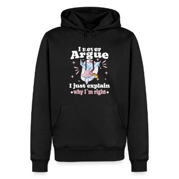 I'm not arguing, I'm just explaining why - Men’s Premium Organic Hoodie - black - Front - Nico (187cm)