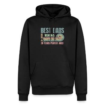 Die Besten Väter Sind 1995 Geboren, 28 Jahre Alt, - Männer Premium Bio Hoodie - Schwarz - Vorne - Nico (187cm)