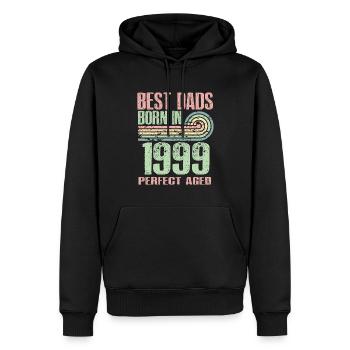 Die Besten Väter Sind 1999 Geboren, 24 Jahre Alt, - Männer Premium Bio Hoodie - Schwarz - Vorne - Nico (187cm)