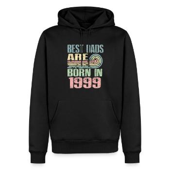 Die Besten Väter Sind 1999 Geboren, 24 Jahre Alt, - Männer Premium Bio Hoodie - Schwarz - Vorne - Nico (187cm)