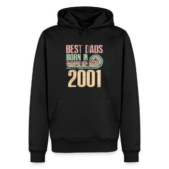 Die Besten Väter Sind 2001 Geboren, 22 Jahre Alt, - Männer Premium Bio Hoodie - Schwarz - Vorne - Nico (187cm)