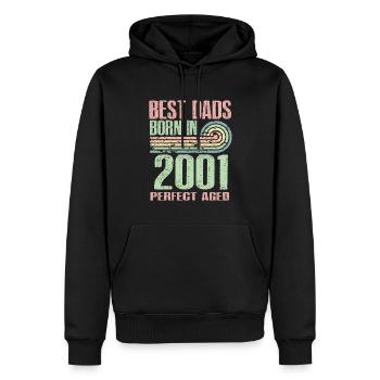 Die Besten Väter Sind 2001 Geboren, 22 Jahre Alt, - Männer Premium Bio Hoodie - Schwarz - Vorne - Nico (187cm)