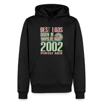 Die Besten Väter Sind 2002 Geboren, 21 Jahre Alt, - Männer Premium Bio Hoodie - Schwarz - Vorne - Nico (187cm)