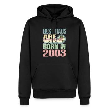 Les meilleurs pères sont nés en 2003, 20 ans, - Sweat à capuche Premium bio Homme - noir - Devant - Nico (187cm)