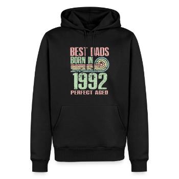 Die Besten Väter Sind 1992 Geboren, 31 Jahre Alt, - Männer Premium Bio Hoodie - Schwarz - Vorne - Nico (187cm)