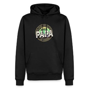 Werdender Papa 2023, Der Mann, Der Mythos, Die - Männer Premium Bio Hoodie - Schwarz - Vorne - Nico (187cm)