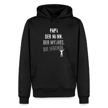 Der Mann, der Mythos, Die Legende. Cool edition. - Männer Premium Bio Hoodie - Schwarz - Vorne - Nico (187cm)