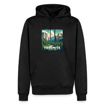 Parc national de Yosemite, Montagnes, Forêt, Nature États-Unis - Sweat à capuche Premium bio Homme - noir - Devant - Nico (187cm)