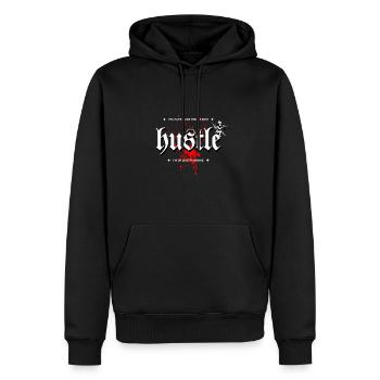 Bouscule-toi dormir comme si tu étais riche Je suis debout comme si j’étais - Sweat à capuche Premium bio Homme - noir - Devant - Nico (187cm)