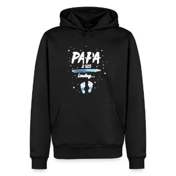 Papa 2025 Loading für Väter Geschenk - Männer Premium Bio Hoodie - Schwarz - Vorne - Nico (187cm)