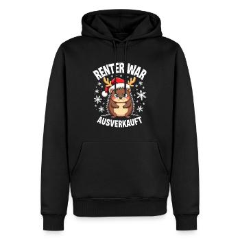 Igel Rentier war ausverkauft - Männer Premium Bio Hoodie - Schwarz - Vorne - Nico (187cm)