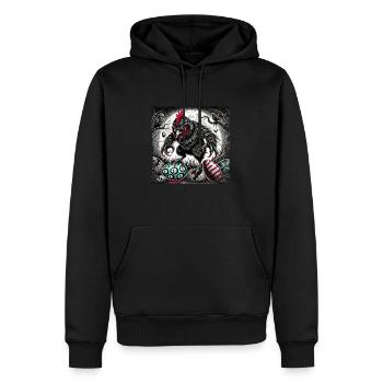 Pâques Horreur Poulet Zombie Démon Effrayant - Sweat à capuche Premium bio Homme - noir - Devant - Nico (187cm)
