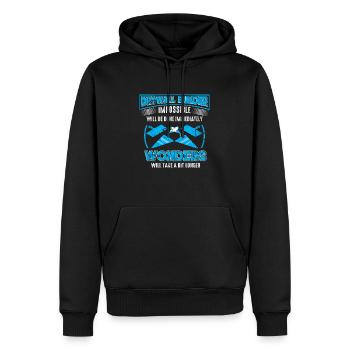 cloison sèche disant drôle de construction artisan plâtre - Sweat à capuche Premium bio Homme - noir - Devant - Nico (187cm)