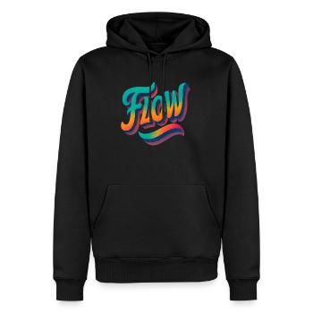 Lassen Sie es fließen - Männer Premium Bio Hoodie - Schwarz - Vorne - Nico (187cm)