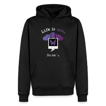 Life is odd. So am I. - Men’s Premium Organic Hoodie - black - Front - Nico (187cm)