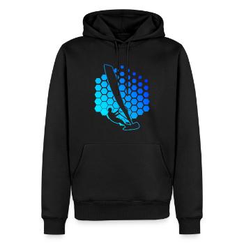 Planche à voile Femmes Planche à voile Surf Hommes Planche à voile - Sweat à capuche Premium bio Homme - noir - Devant - Nico (187cm)