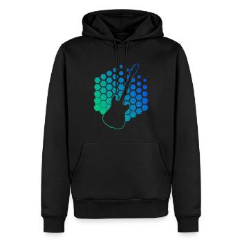 Guitariste Femme Guitariste Homme Guitariste - Sweat à capuche Premium bio Homme - noir - Devant - Nico (187cm)