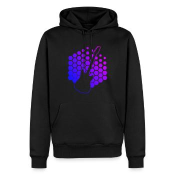 Guitariste Guitariste Guitariste Guitare Hommes - Sweat à capuche Premium bio Homme - noir - Devant - Nico (187cm)