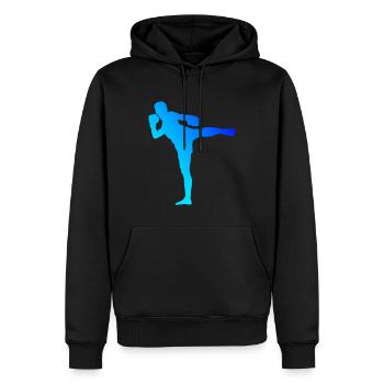 Muay Thai Boxing Hommes Boxe Thaï Boxe Thaï Boxe Thaï - Sweat à capuche Premium bio Homme - noir - Devant - Nico (187cm)