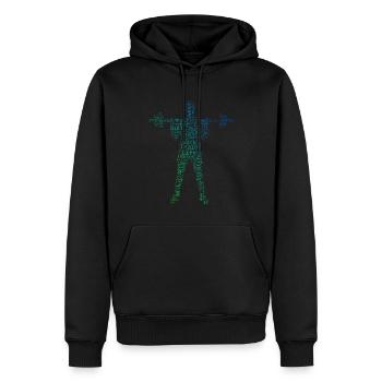 Gewichtheben Damen Cardio Herren Ausdauertraining - Männer Premium Bio Hoodie - Schwarz - Vorne - Nico (187cm)